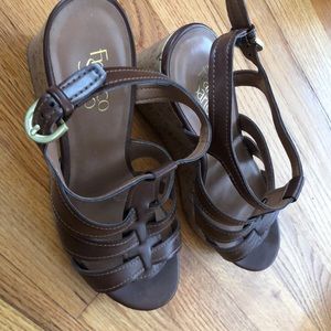 Franco Sarto Brown wedges size 9
